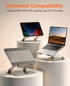 PHIXERO Height Adjustable Laptop Stand, Aluminum Laptop Riser Gray WS1 - Image 5