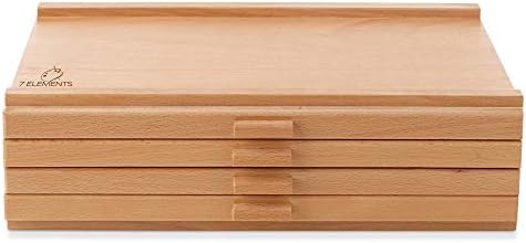7 Elements 4 Drawer Wooden Artist Storage Supply Box for Pastels, Pencils, Pens, Markers, Brushes and Tools - Image 6