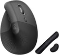Logitech Core 910-006466 Ergo Series Lift Vertical Ergonomic Wireless Mouse Bluetooth/USB Graphite Bundle with Deco Essentials Keyboard and Mouse Gel Memory Foam Wrist Pads by Unknown