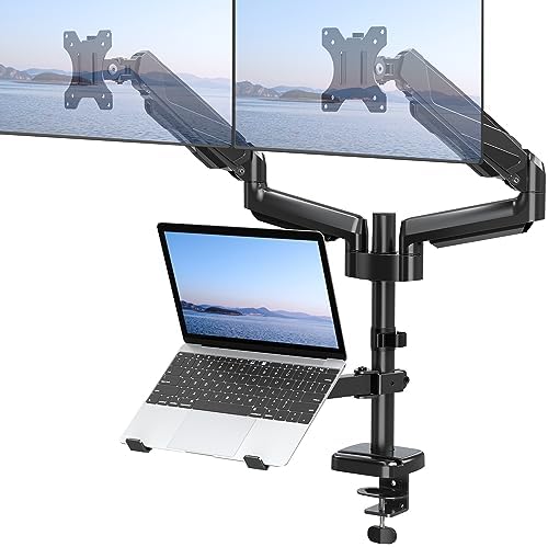MOUNT PRO Dual Monitor and Laptop Mount for Max 27" Monitors & 17" Laptop by MOUNTPRO