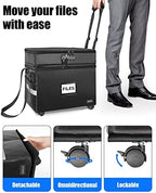 DEEGO 3 Layer Rolling File Box, Fireproof Document Box with Wheels - Image 2