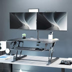 VIVO Black 36 inch Desk Riser with Monitor Mount, DESK-KIT-0V02 - Image 2