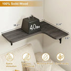 Fixwal Conner Shelves Wall Mounted for Decor, Weathered Grey Set of 5 - Image 3