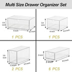 Acrylic Makeup Organizer, 10 Drawers Clear Storage Organizer Desktop Stackable Storage Drawers, Plastic Organizer Bins for Makeup, Stationery, Cosmetics, Vanity, Bathroom,Cabinet,Pantry Office Desk - Image 2