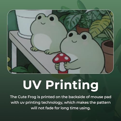 XVX Glass Mousepad Gaming, Cute Frog Hard Mouse Pads for Esports, Large Mouse Mat 410mm*310mm, Tempered Glass Mouse Pad Smooth Micro-Etched Surface with Improved Precision and Speed - Image 3