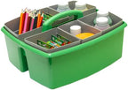 Storex Large Classroom Craft Caddy with Cups, 13 x 11 x 6.575 Inches, Green, Case of 2 (00983A02C) - Image 5
