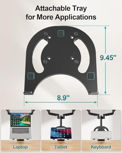 MOUNT PRO Dual Monitor and Laptop Mount for Max 27" Monitors & 17" Laptop - Image 5