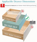 Vtopmart 6" Tall Upgrade Drawer Dividers, 12.8"-22.3" Expandable, 10 Pack - Image 3