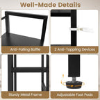Tangkula 4-Tier Desktop Bookshelf, 38.5" Dorm Desk Hutch, Black - Image 7