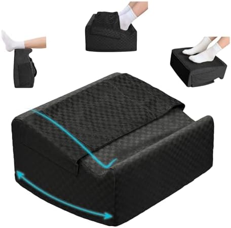 Under Desk Footrest with Rocking Base & Warming Cover, Black Check by Nockovi