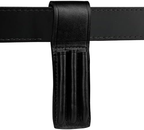 JAY-PEE Black Leather Triple Pen and Pencil Holder for Belt, Fountain Pen Sleeve Holster, Pencil Carrying Pouch, Professional Pocket Protector, and Writer's Sleeve Case, Fits 2 1/4" Sam Browne Belts - Image 6