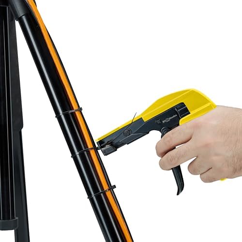 42712 Zip Tie Gun/Cable Tie Install Tool, Adjustable Tension with Built-In Cutter, for Nylon Ties up to 1/4”- Yellow - Image 5