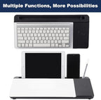 Small Glass Desktop Whiteboard Dry-Erase-Board - Computer Keyboard Stand with Wireless Charger White Board Surface Pad with Drawer, Desk Organizers with Accessories for Office, Home, School Supplies - Image 5
