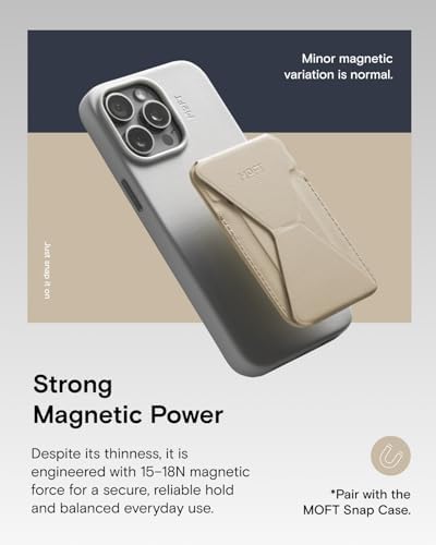 MOFT Magnetic Wallet Stand Compatible with iPhone 16/15/14/13/12 Series, Angle Adjustment & Magsafe Compatible MOVAS Phone Stand,Earthen Beige - Image 4