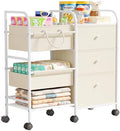 2in1 Baby Diaper Caddy Organizer and Storage Cart with Dividers and Drawers by BG-BABYGO