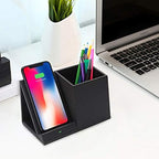 COSOOS Fast Wireless Charger with Desk Organizer, Desk Phone Charger Compatible with 15/15 Pro/15 Pro Max/14/13/12/11/XS/8 Plus, Galaxy S21/S20+/S10/Note 10/Note 9/(No AC Adapter) - Image 5