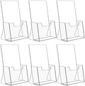 NIUBEE 6 Pack 8.5'' x 5.5'' Acrylic Bi-fold Brochure Holder,Clear Plastic Counter top Flyer Organizers by NIUBEE
