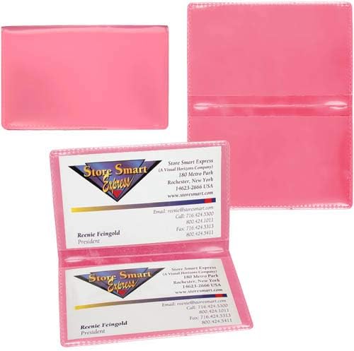 StoreSMART - Pink Folding Business Card Holders - 50 Pack - Polypropylene Plastic (RPP2915P-50) - Image 3