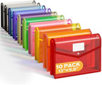 Deli 10 Pack Plastic Expanding File Folder, Colorful File Folder Organizer by delioffice