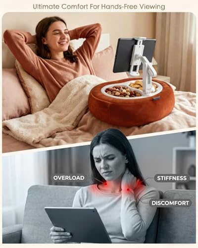 Miledi Tablet Pillow Stand for Bed with 360° Rotating Holder, Terracotta - Image 2
