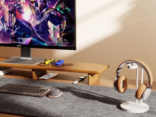 Solid Wood Dual Monitor Stand Riser Walnut Monitor Riser for Desk Wooden Desk Shelf Ergonomic Monitor Stand for Home Office - Image 4