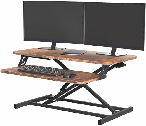 VIVO Rustic Vintage Brown 32 inch Standing Desk Riser, DESK-V000SN by VIVO