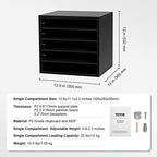VEVOR Literature Organizers, 5 Compartments Office Mailbox with Adjustable Shelves, Wood Literature Sorter 13.9x12x13 inches for Office, Home, Classroom, Mailrooms Organization, EPA Certified, Black - Image 3