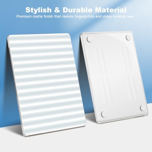 Teryeefi Case for MacBook Air 13.6 inch M5 M4 M3 M2 (2022-2026 Release), Blue Striped - Image 4
