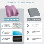 Skechers Lumbar Pillow Premium Gel & Memory Foam, Lumbar Support Pillow for Office,Chair Lower Back Pain Relief Lumbar Pillow,Ergonomic Back Support Pillow for Office Chair,Car,Home,Travel,Purple - Image 5