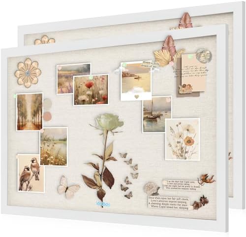 AKTOP White Cork Bulletin Board with Linen 20" X 30", 2 Pack by Buynow