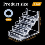 peacoblue 5 Slot Business Card Holder,Acrylic Display Stand for Office Desk - Image 2