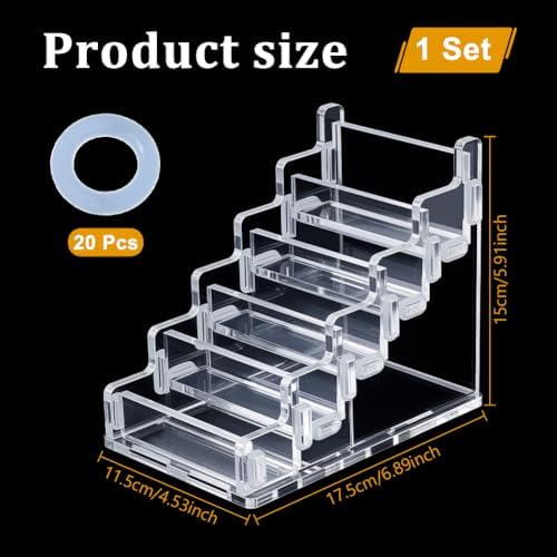 peacoblue 5 Slot Business Card Holder,Acrylic Display Stand for Office Desk - Image 2