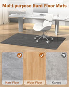 Blvornl Office Chair Mat for Hardwood Floor, 35.4"*47.2" Desk Computer Mat for Hard Wood, Large Anti-Slip Hard Floor Protector Rolling Chair Mat, PVC Desk Rug for Office Black - Image 6