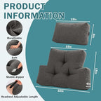 ROYALAY 2 Pcs Neck Pillow Lumbar Support for Recliner, Back Pillow for Chair with Adjustable Headrest Pillow, Back Rest Pillow for Office Chairs, Recliners,Sofa, Couch, Brown - Image 2