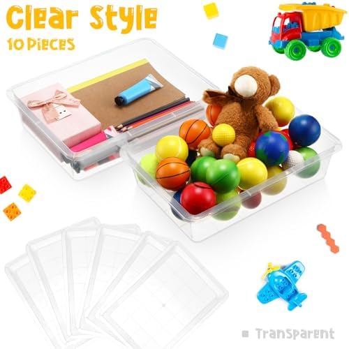 Hoteam 20 Pack Flat Bins Paper Trays,Clear,13.78 X 9.84 X 3.15 Inch - Image 4