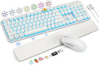 Wireless Keyboard and Mouse Backlit - Typewriter, Magnetic Wrist Rest by Trueque