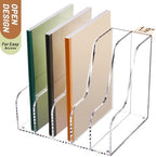 SANRUI Acrylic Desk Organizer, 5-Section Upright Magazine Holder, Clear A4 - Image 5