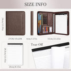 Leathario Portfolio Binder, Padfolio Organizer, 3 Ring Binder with Zipper - Image 2