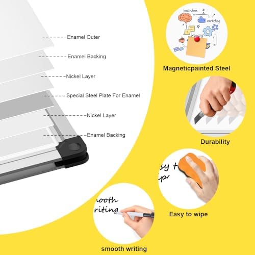 XBoard Porcelain Magnetic Dry Erase Board 36 x 24 Inches - Image 2