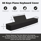 88 Keys Piano Keyboard Cover-Waterproof, Dustproof & Pet Hair Resistant– Premium Soft Thick Fabric, Easy Clean, Seamless & Elegant Digital Piano Protector for Home & Studio Use (Black) - Image 2
