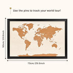 Wooden Frame Cork Board Map of World, 20" X 30" Bulletin Boards for Walls with 10 Pins, Travel Tracker Map for Office, School and Home (WD-MAP,5075,D) - Image 2