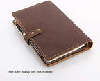Genuine Leather Journal Writing Notebook, A6 Ring Binder Refillable Diary Notepads, Vintage Handmade Travel Organizer Agenda for Men Women - Brown - Image 6