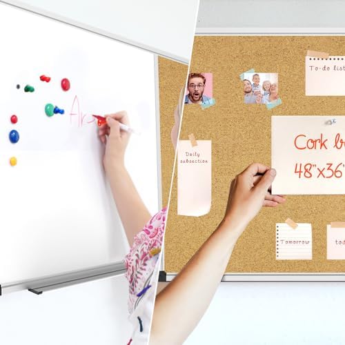XBoard Magnetic whiteboard Corkboard Combo,36 x 24 Inches - Image 5