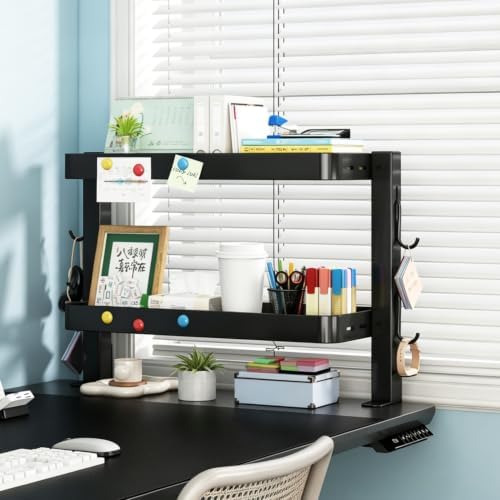 Clamp-On Desk Shelf Organizer, 2-Tier Metal Side Desktop Shelves - Image 5