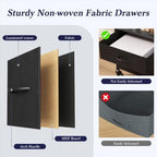 Faesun Printer Stand with Storage, 22'' Rolling Printer Table with 2 Fabric Drawers, File Cabinet for Home Office, Small Office Storage Cabinet with Side Pocket & Dividers, Gray - Image 6