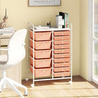 LDAILY 15 Drawer Rolling Storage Cart, Rolling Cart with Drawers for Classroom, Art Supply Craft Organizer on Wheel with Metal Frame & Handles for Home Office School - Image 2