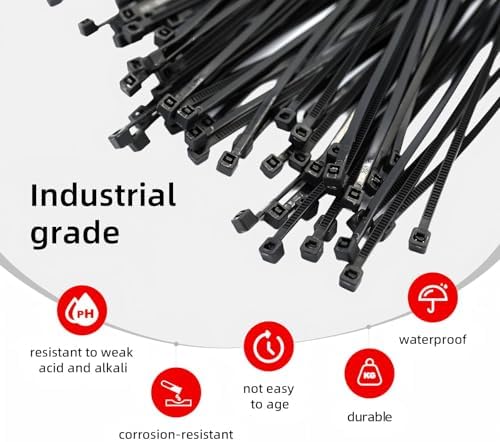 Cable Zip Ties, 8 Inch Black 3000 Pcs - Image 4