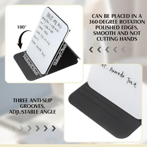 Dunzoom 4 Pcs Small Dry Erase Board with Stand for Desk, 8‘' x 6‘', Black - Image 2