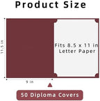HAUTOCO 50 Packs Certificate Holders, Burgundy Diploma Holders, Document Award Covers Certificate Folders with Gold Foil Border for 8.5x11 Letter Size - Image 2