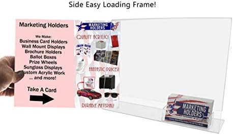 Marketing Holders 6 Pack Acrylic Sign Holder for 11" x 8.5" Signs with 3.5" x 2" Appointment Card Slot Clear Slanted Side Load Display for Counters in Reception Areas Lobbies and Business Offices - Image 5